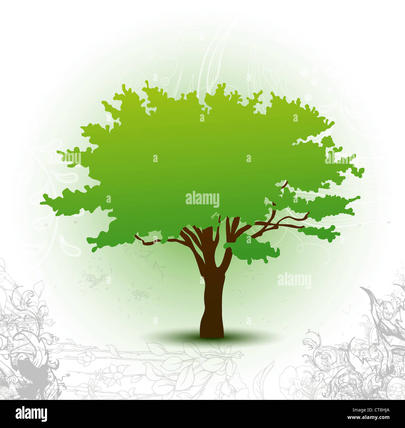 vector green tree background Stock Photo - Alamy
