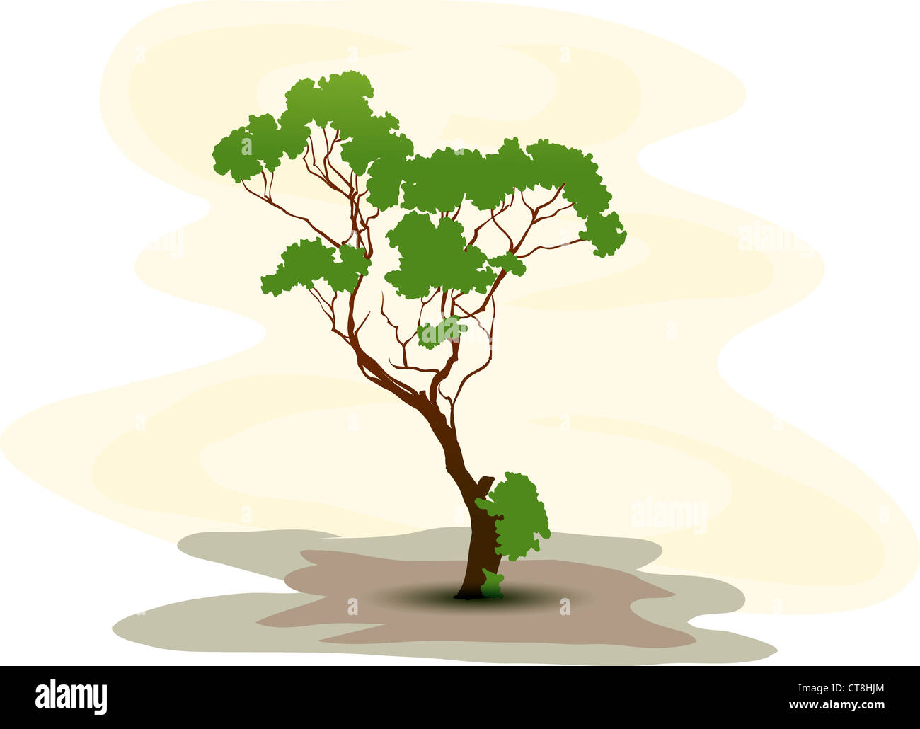 vector green tree background Stock Photo - Alamy