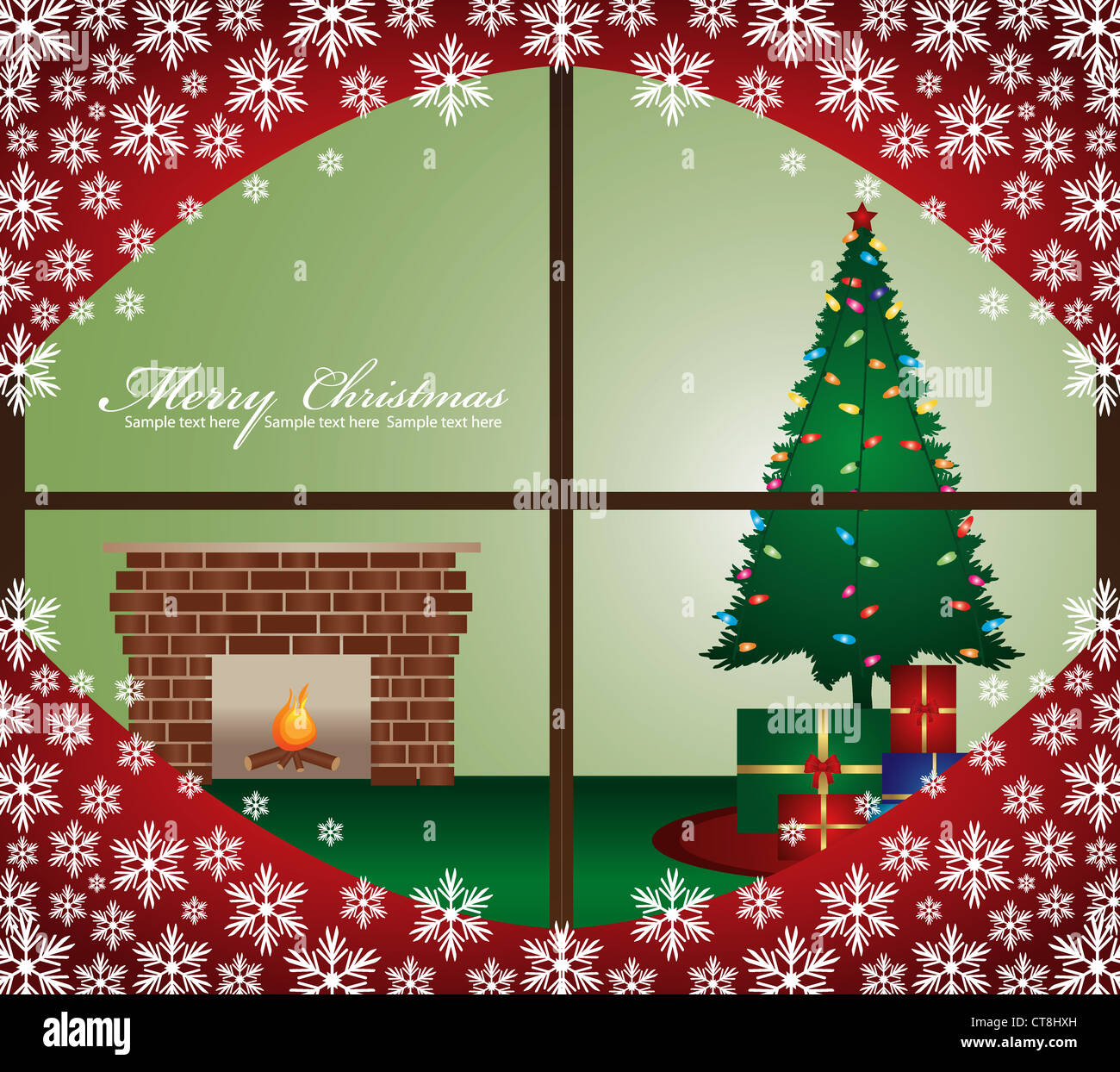 vector christmas greeting card Stock Photo - Alamy