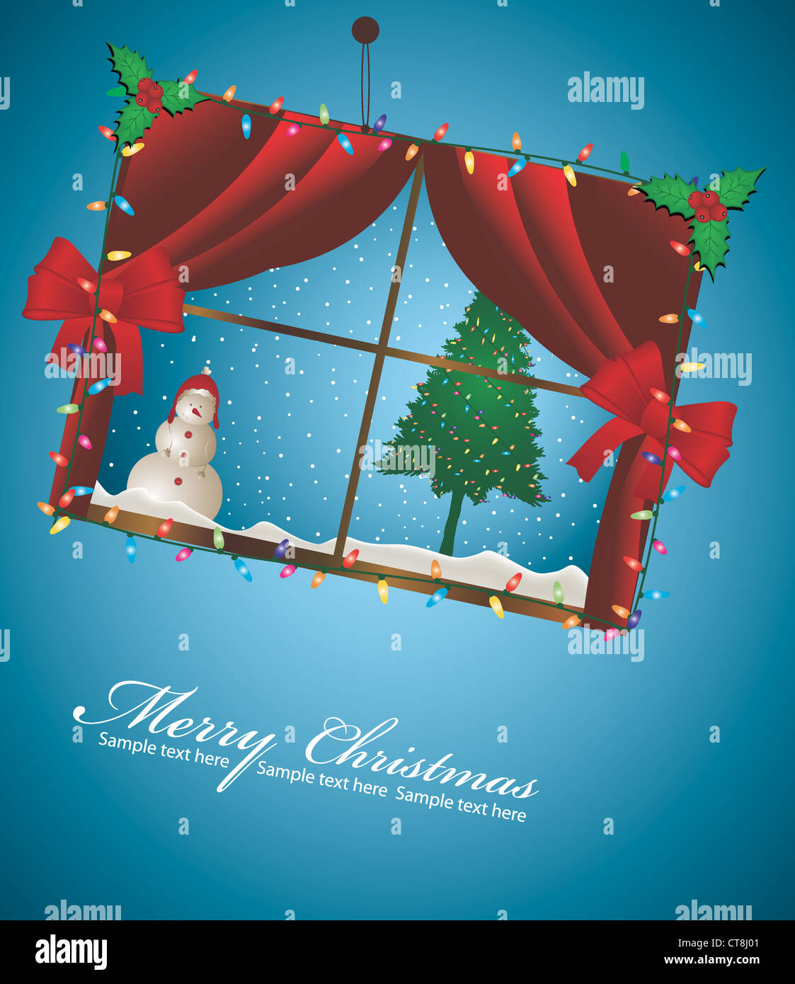 vector christmas greeting card Stock Photo - Alamy