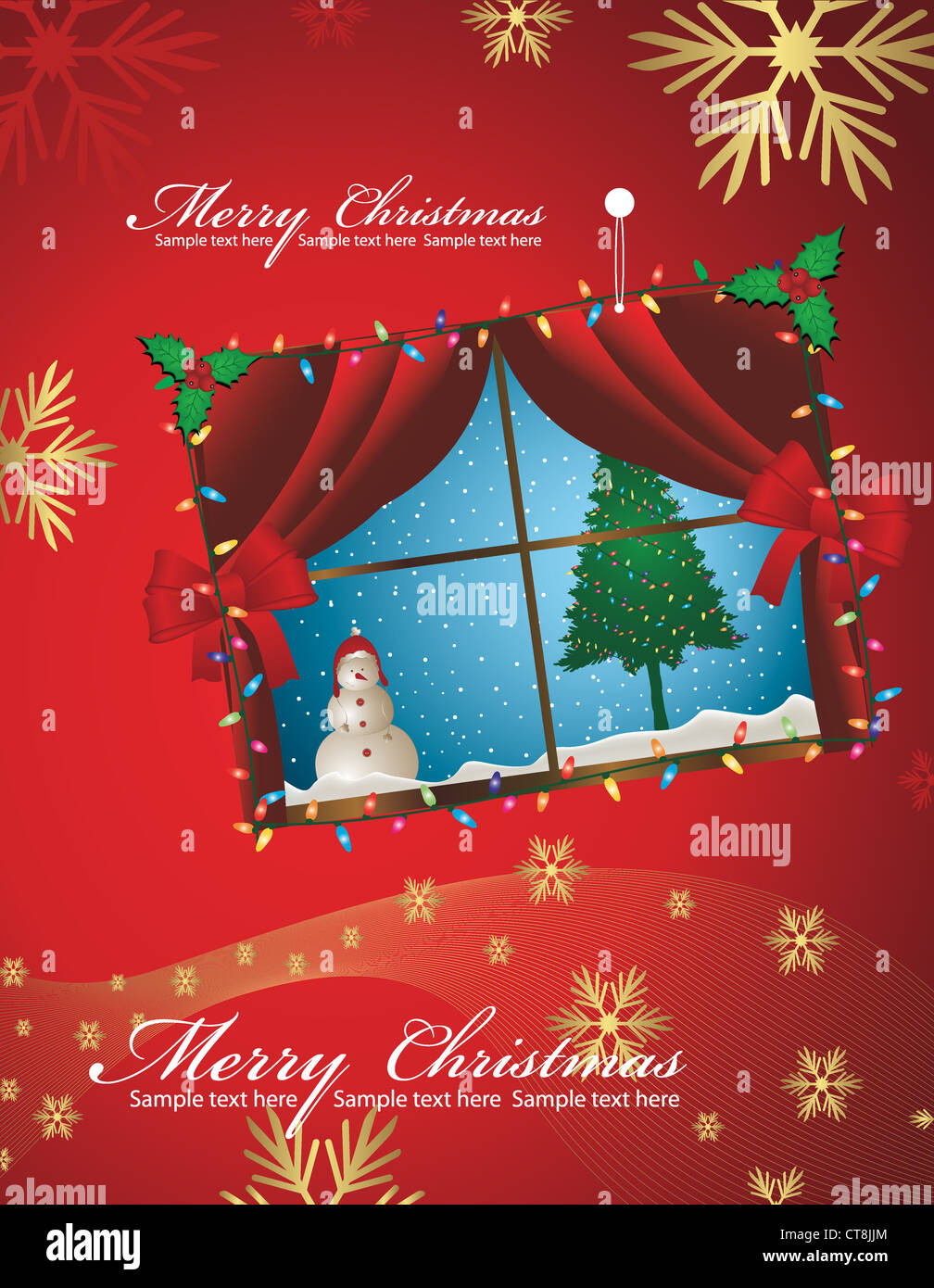 vector christmas greeting card Stock Photo - Alamy