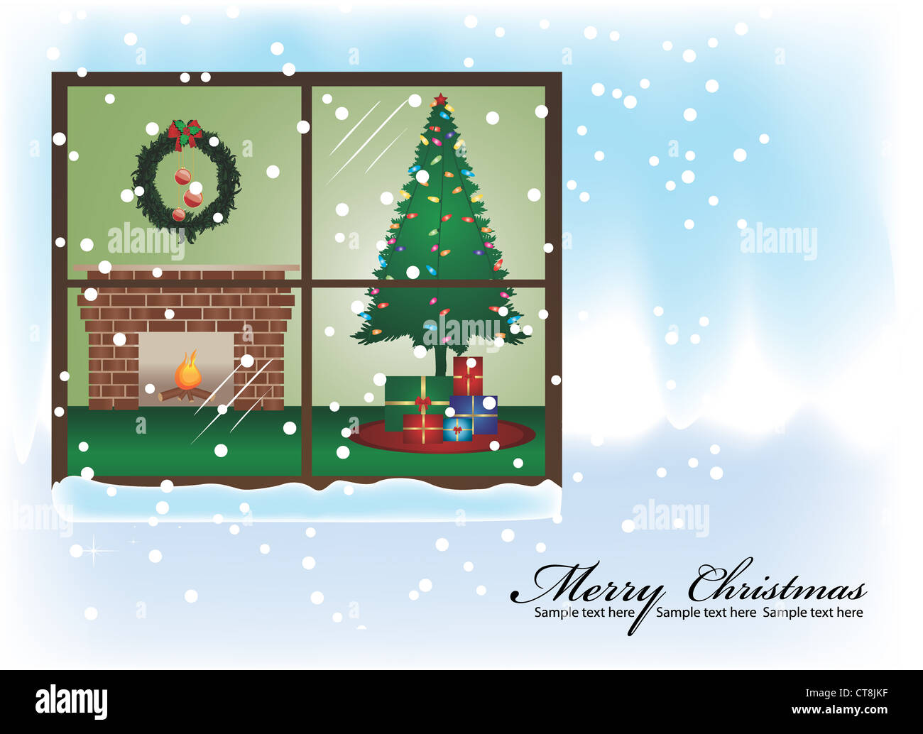 vector christmas greeting card Stock Photo - Alamy