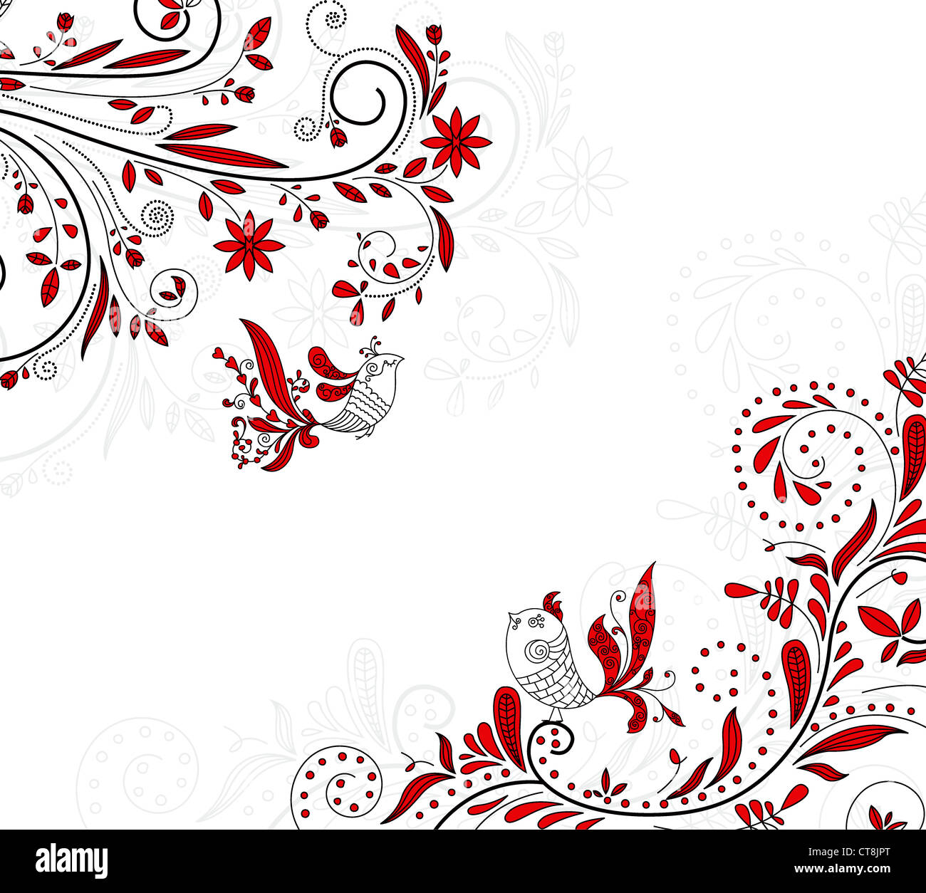vector abstract background with birds Stock Photo - Alamy