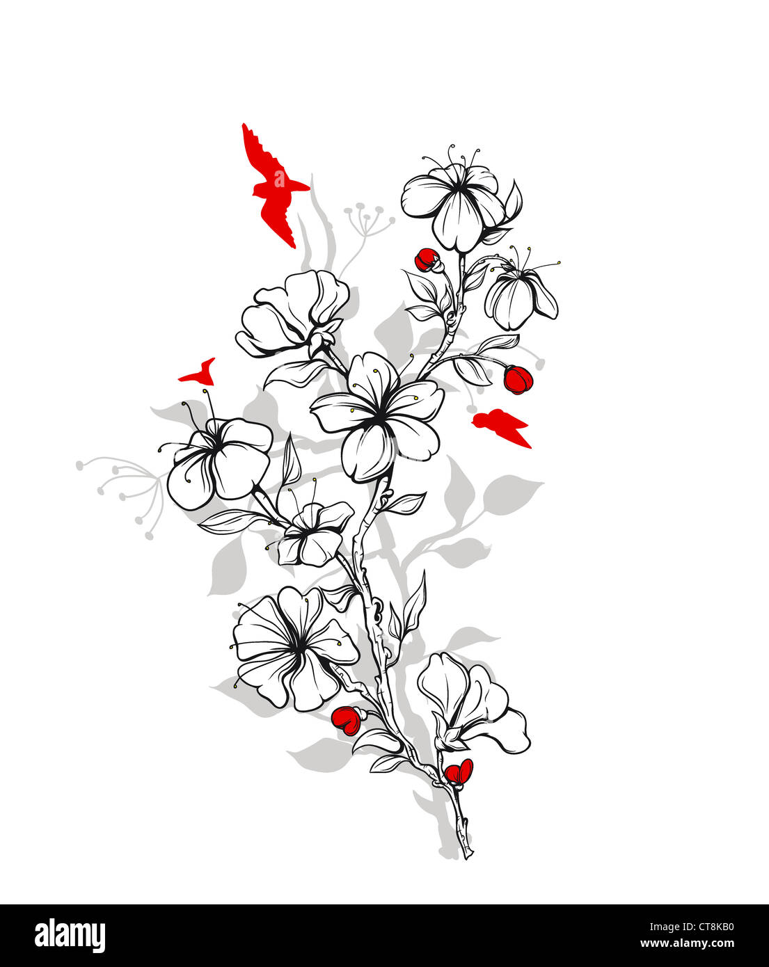 vector spring floral background Stock Photo - Alamy