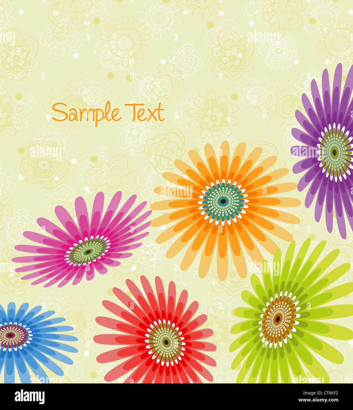 vector abstract background with flowers Stock Photo - Alamy