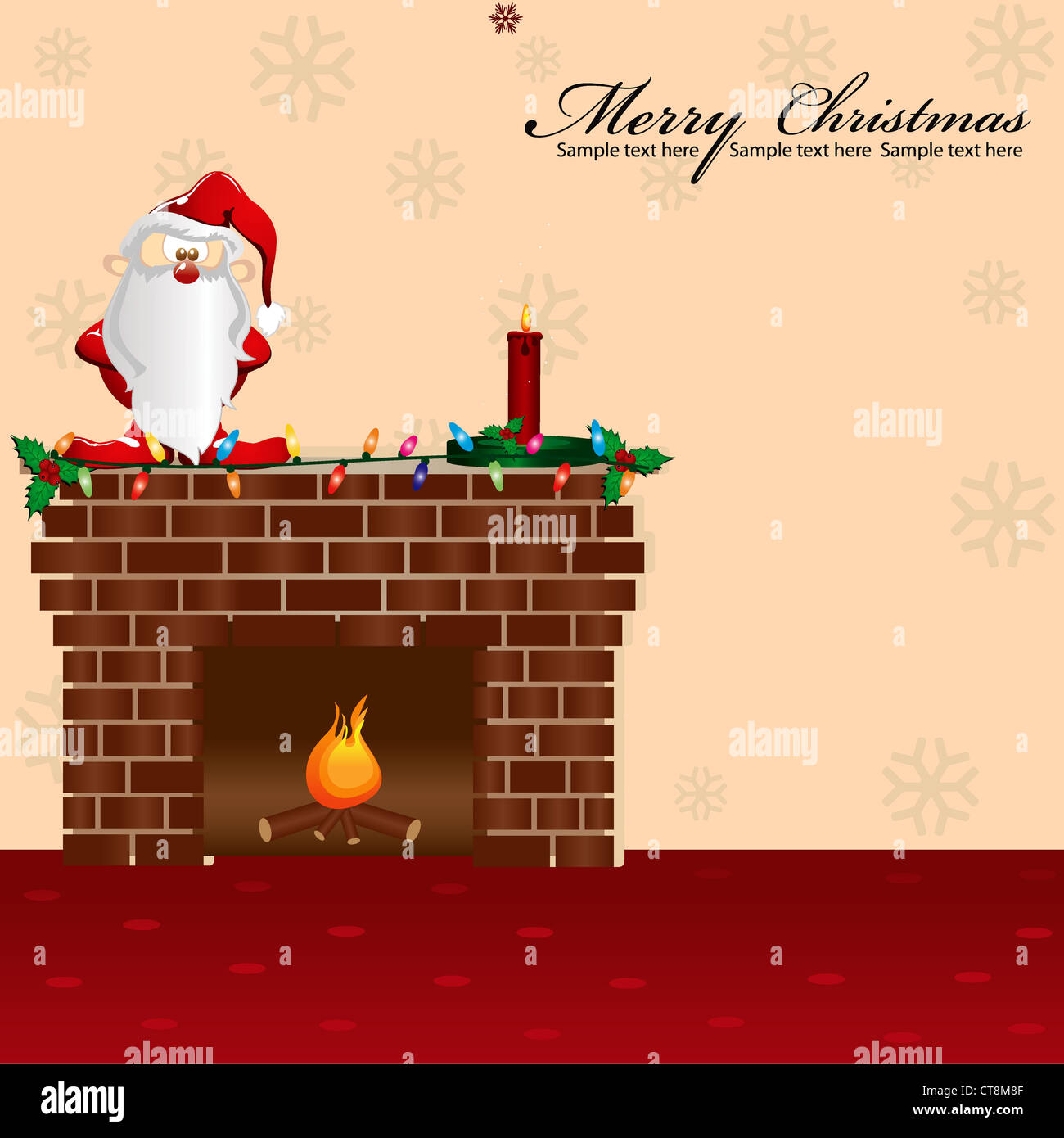 vector christmas greeting card Stock Photo - Alamy