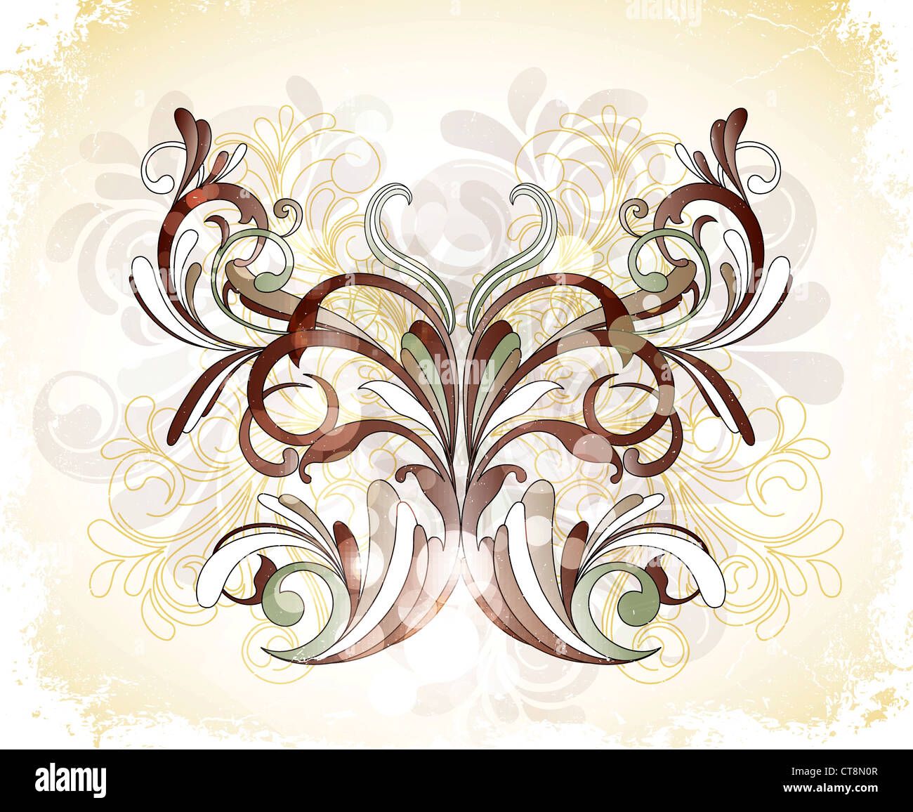 vector colorful floral background with butterfly Stock Photo - Alamy
