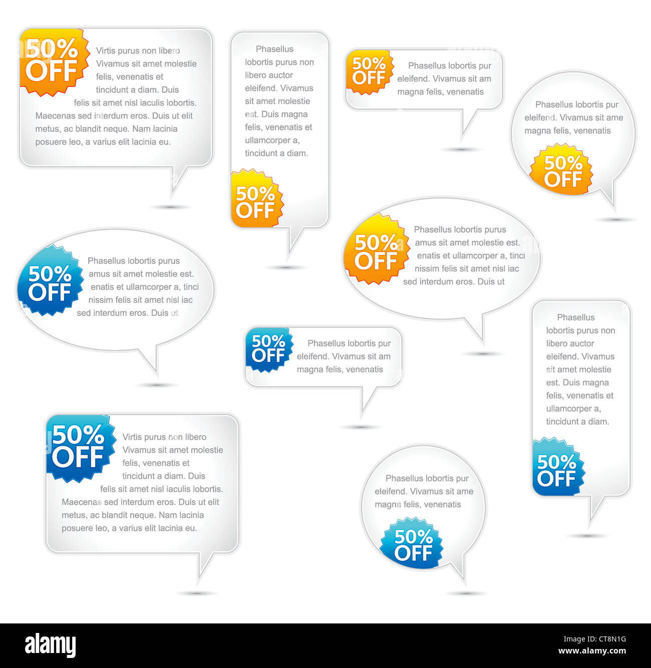 vector speech bubbles set Stock Photo - Alamy