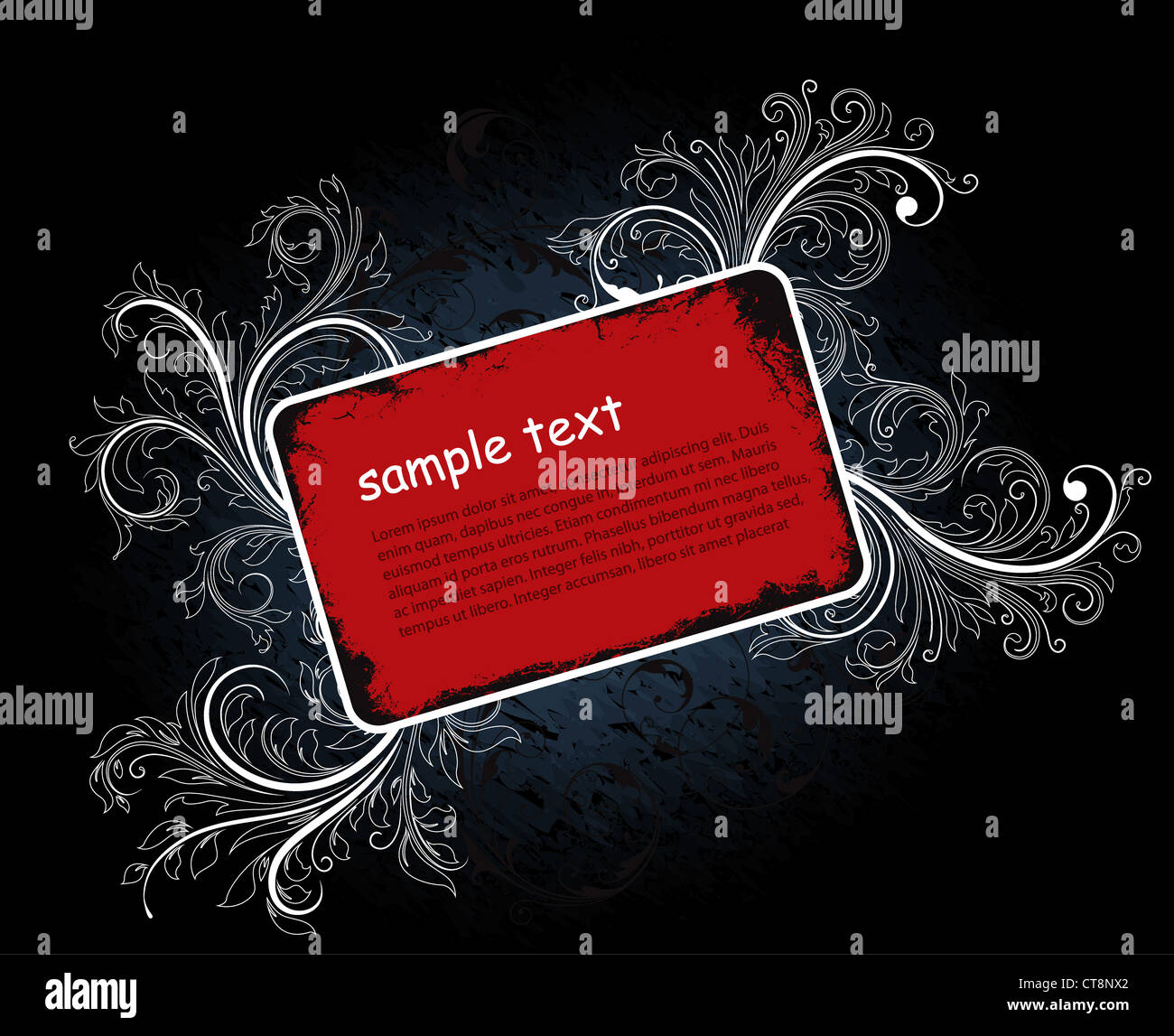 grunge floral frame vector illustration Stock Photo - Alamy