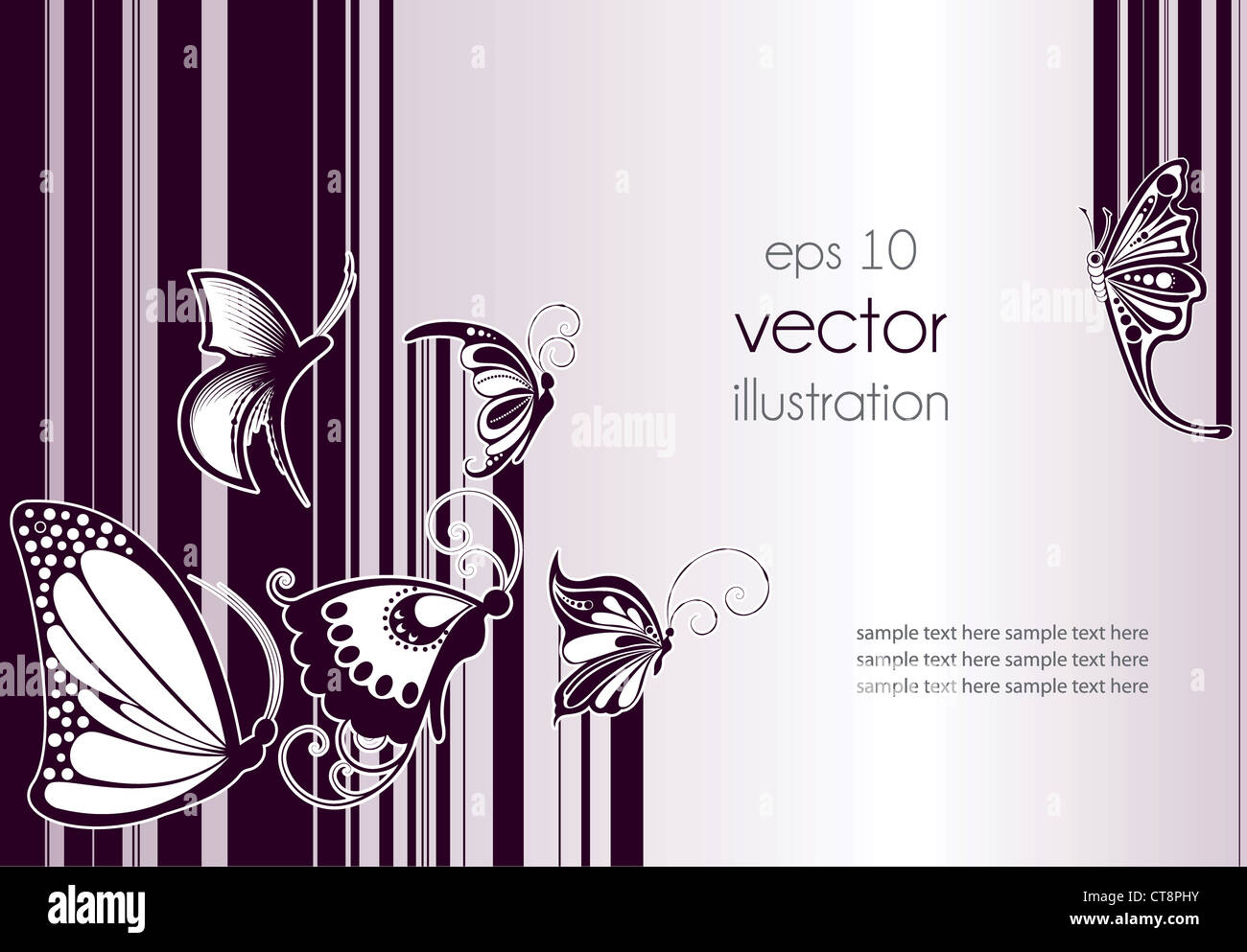 vector abstract background with butterflies Stock Photo - Alamy