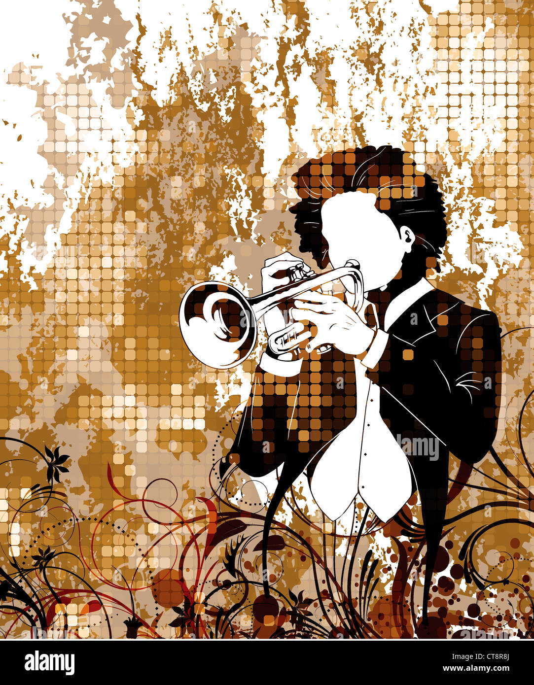 vintage music poster vector illustration Stock Photo - Alamy