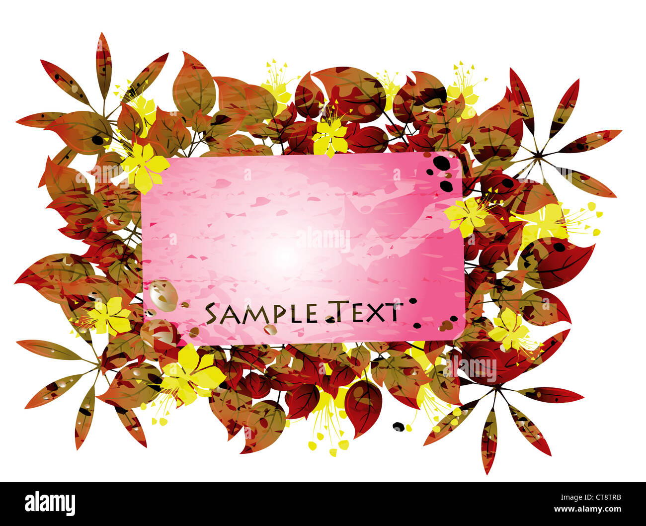 grunge floral frame vector illustration Stock Photo - Alamy