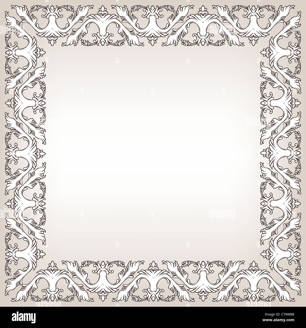 vintage frame with beautiful floral elements baroque style Stock Photo ...