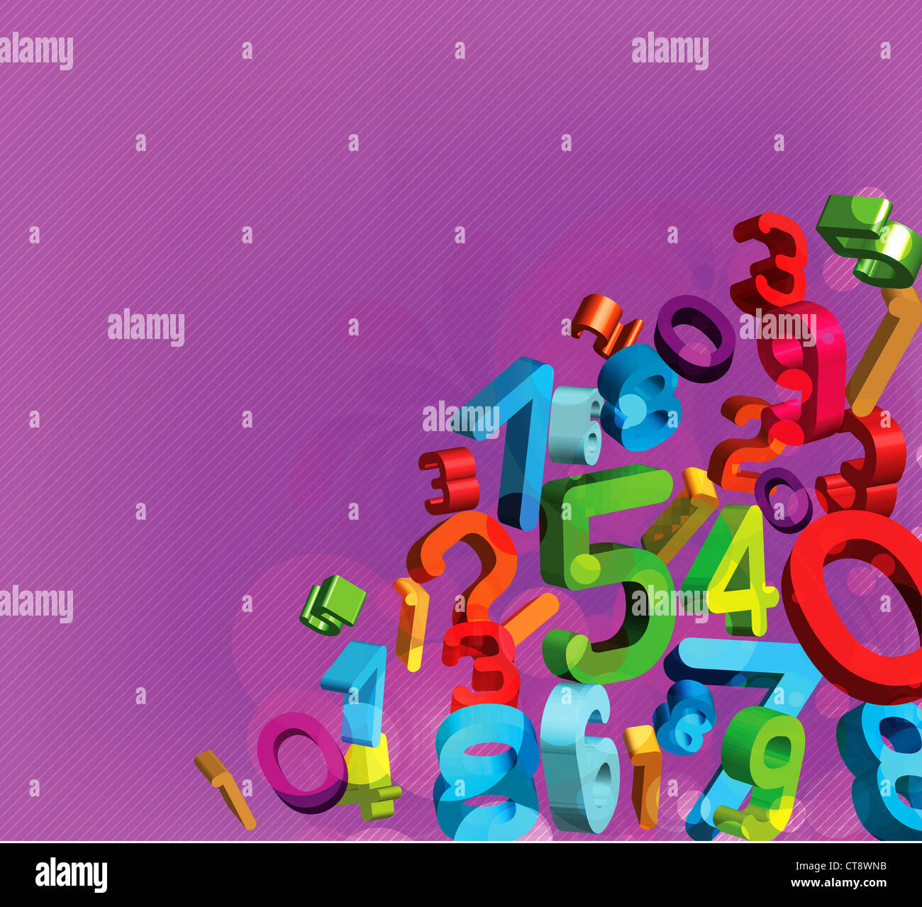 vector colorful abstract background with 3d numbers Stock Photo - Alamy