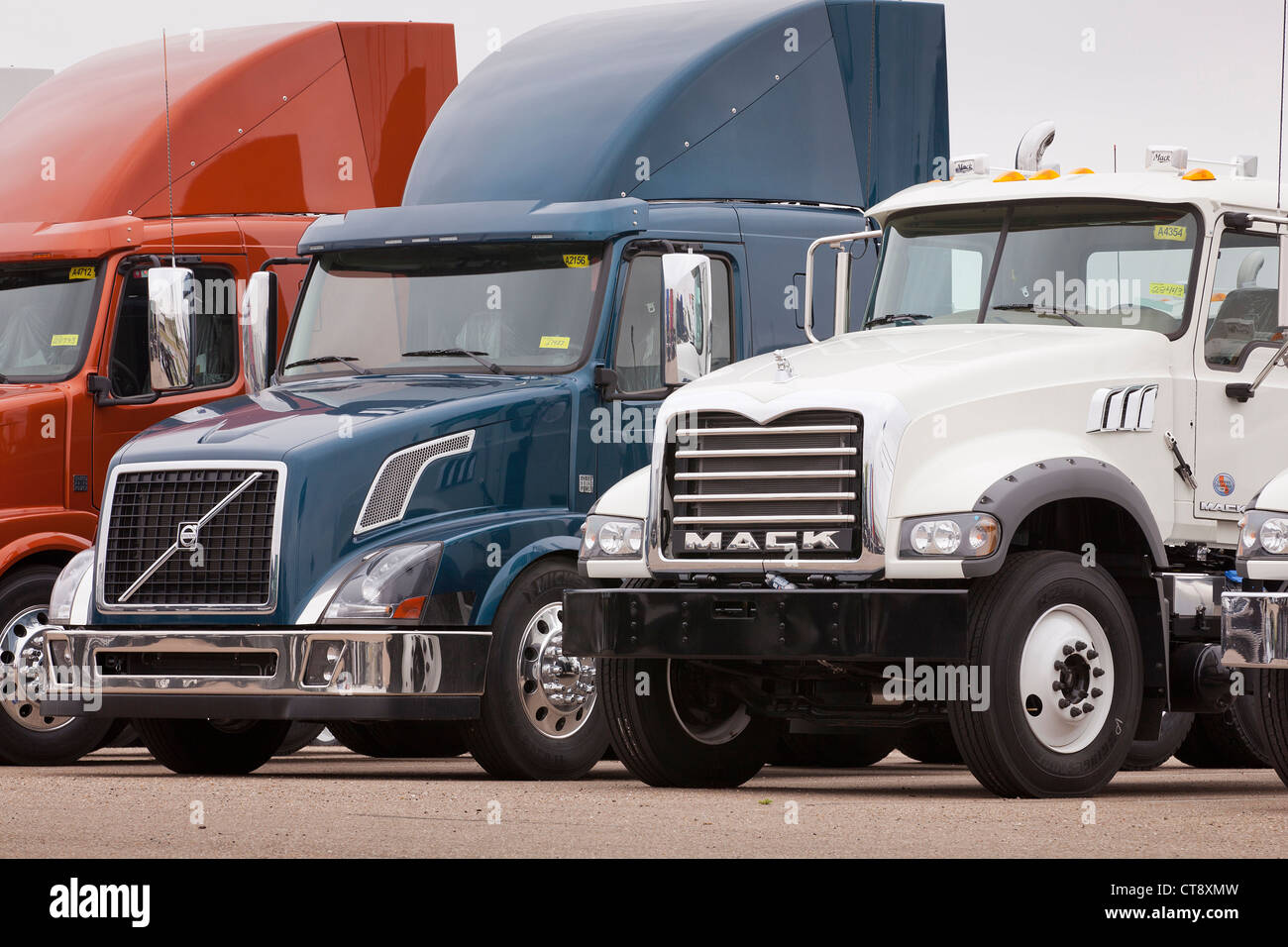 New tractor trucks - California USA Stock Photo