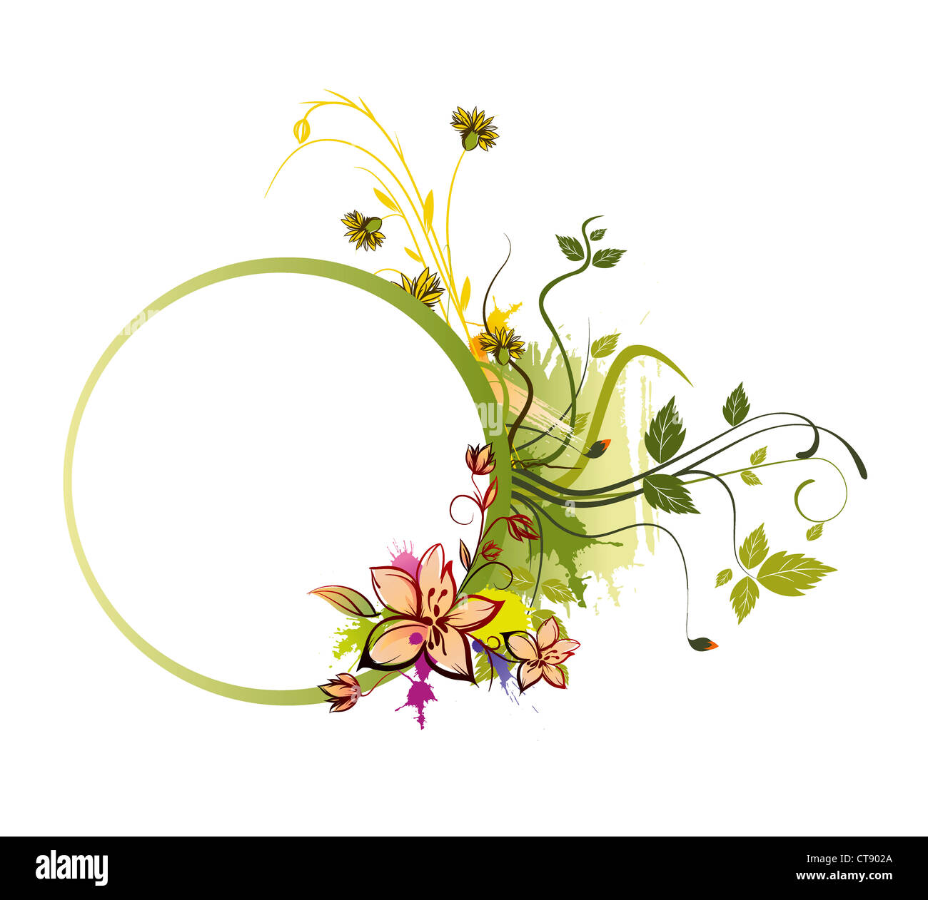 colorful floral frame vector illustration Stock Photo - Alamy