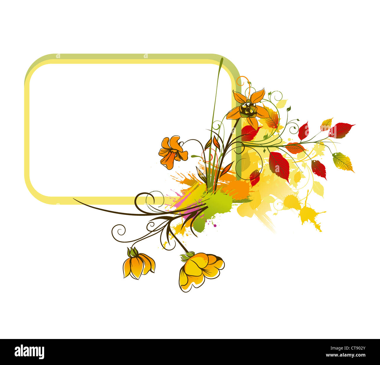 colorful floral frame vector illustration Stock Photo - Alamy