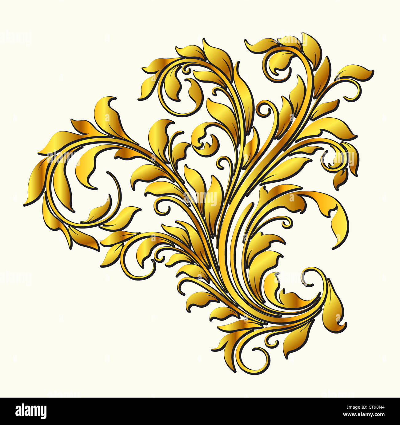 vector gold floral element Stock Photo - Alamy