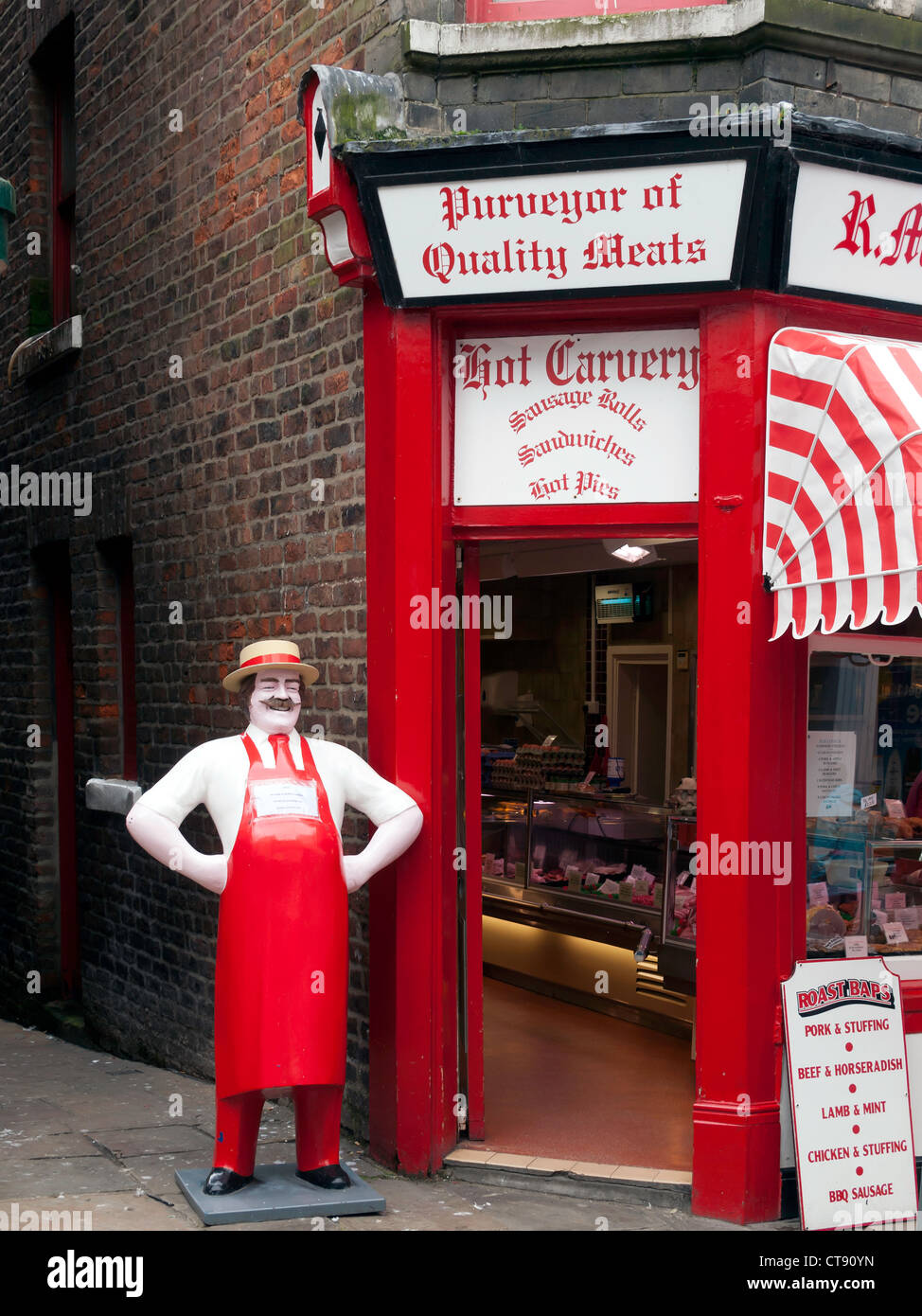 Butchers Shop With A Life Size Red Butcher Dummy In Whitby North