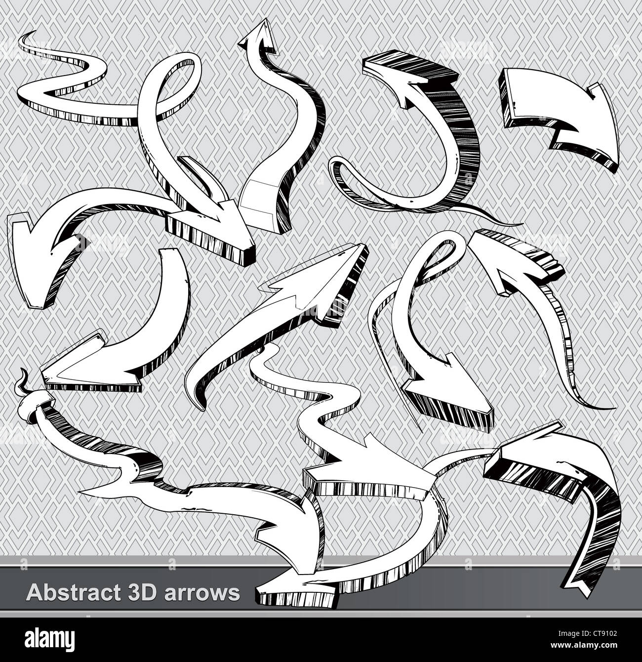 3d arrows set vector illustration Stock Photo - Alamy