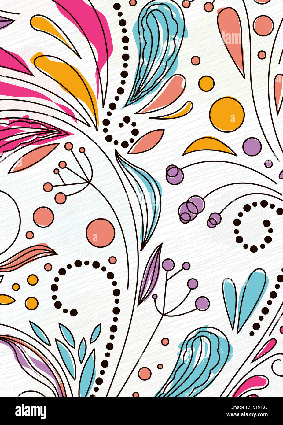 doodles floral background vector illustration Stock Photo - Alamy