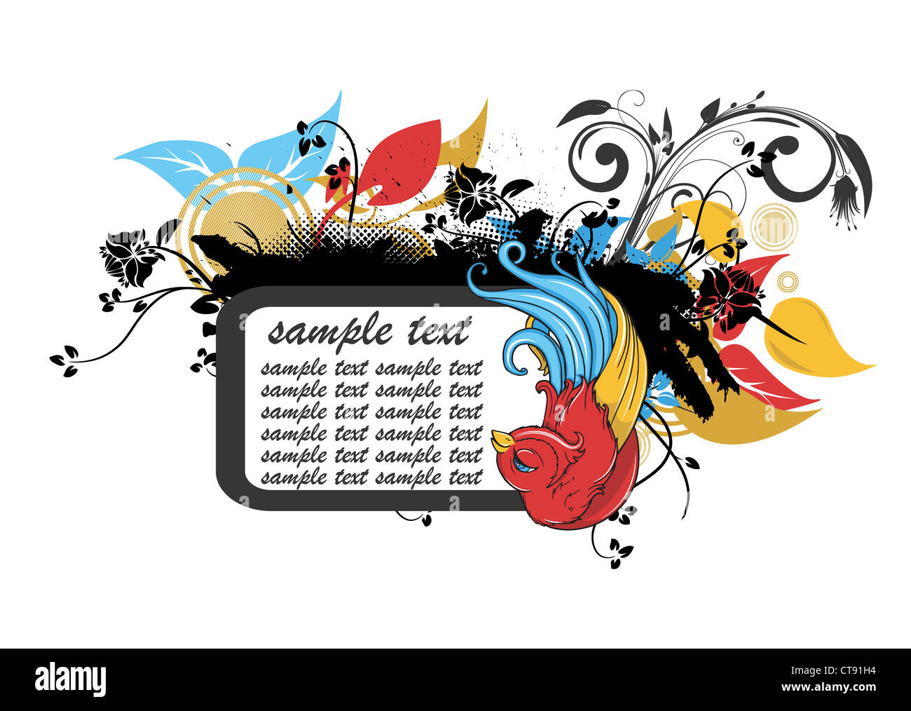 Pretty Abstract Frames beautiful illustration of an abstract floral frame Stock Photo - Alamy