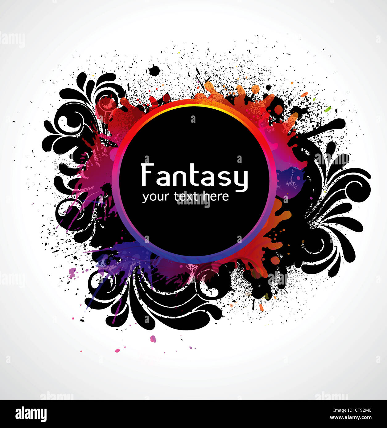 colorful grunge frame vector illustration Stock Photo - Alamy