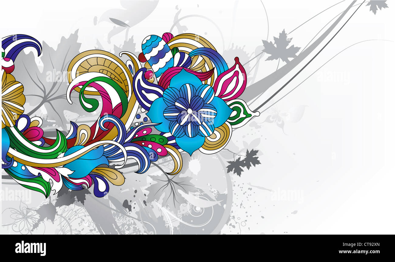 vector abstract background with floral Stock Photo - Alamy