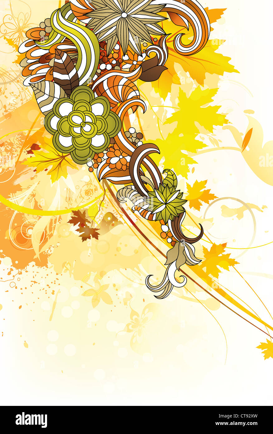 vector abstract background with floral Stock Photo - Alamy