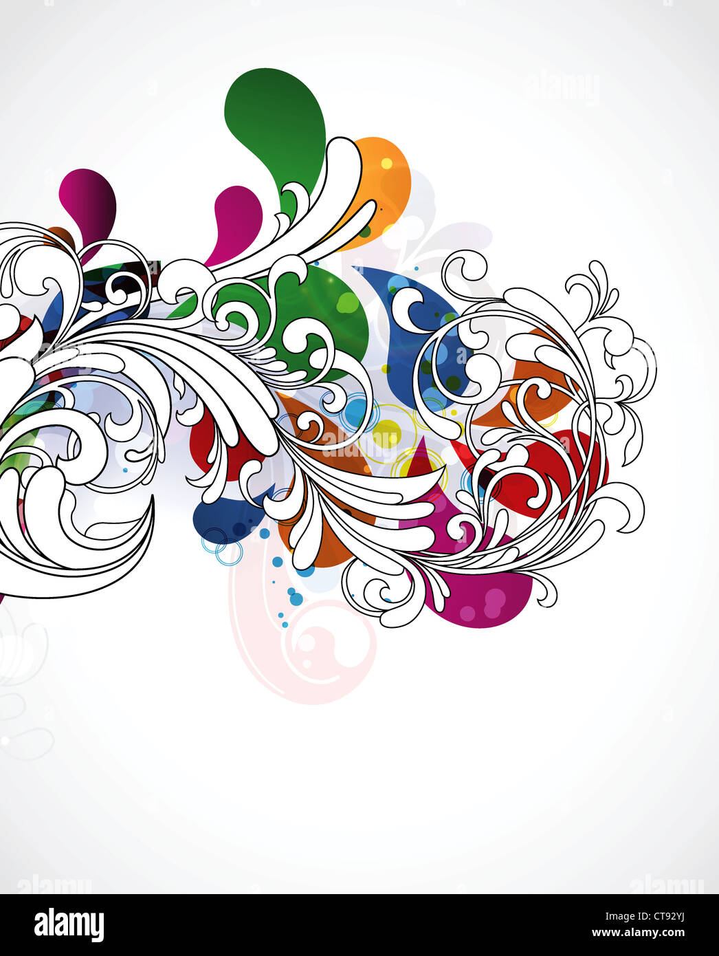 vector abstract background with floral Stock Photo - Alamy