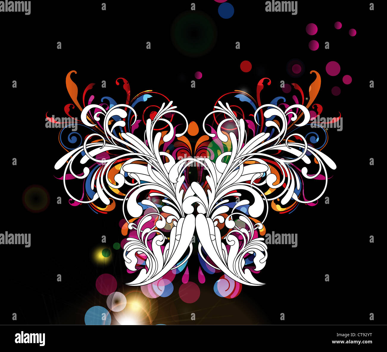 vector abstract background with butterfly made of floral Stock Photo ...