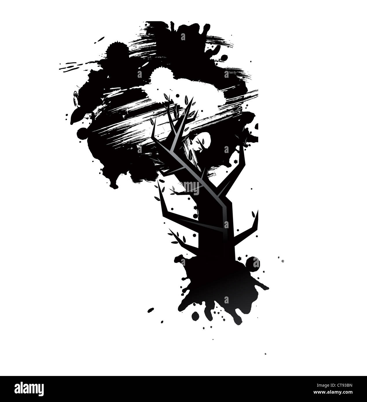 abstract illustration of a tree with grunge Stock Photo - Alamy