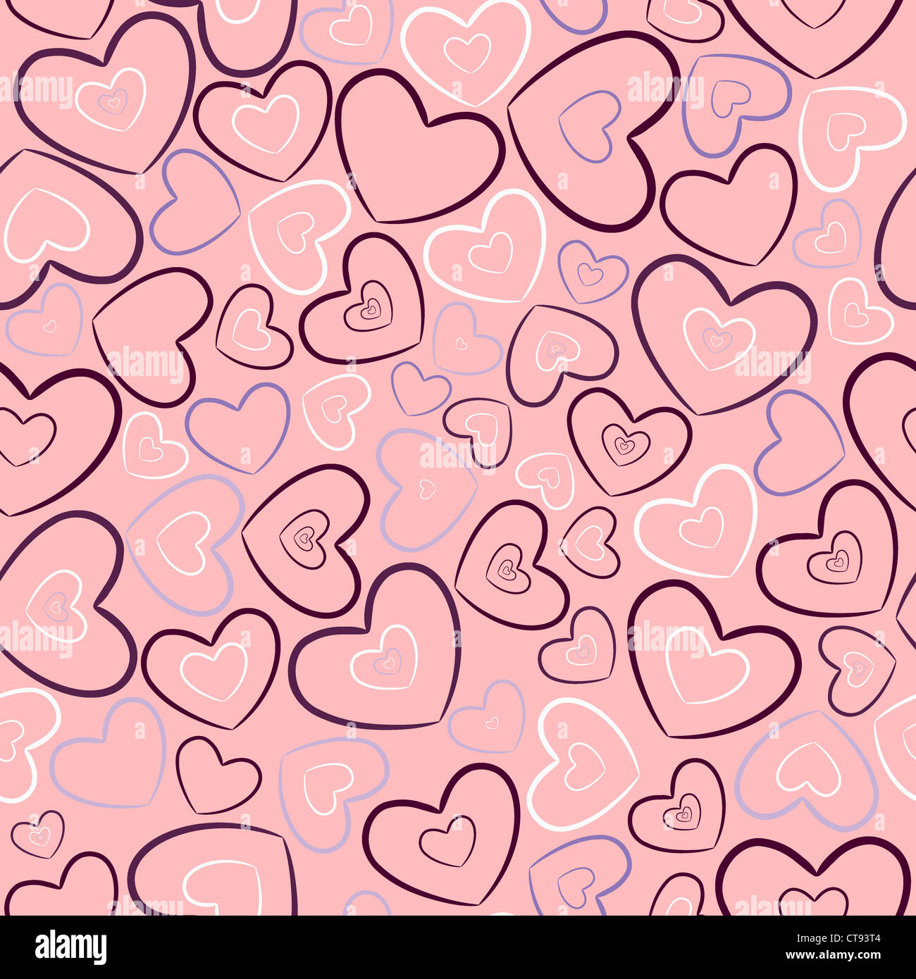 valentine illustration of a seamless pattern with heart Stock Photo - Alamy