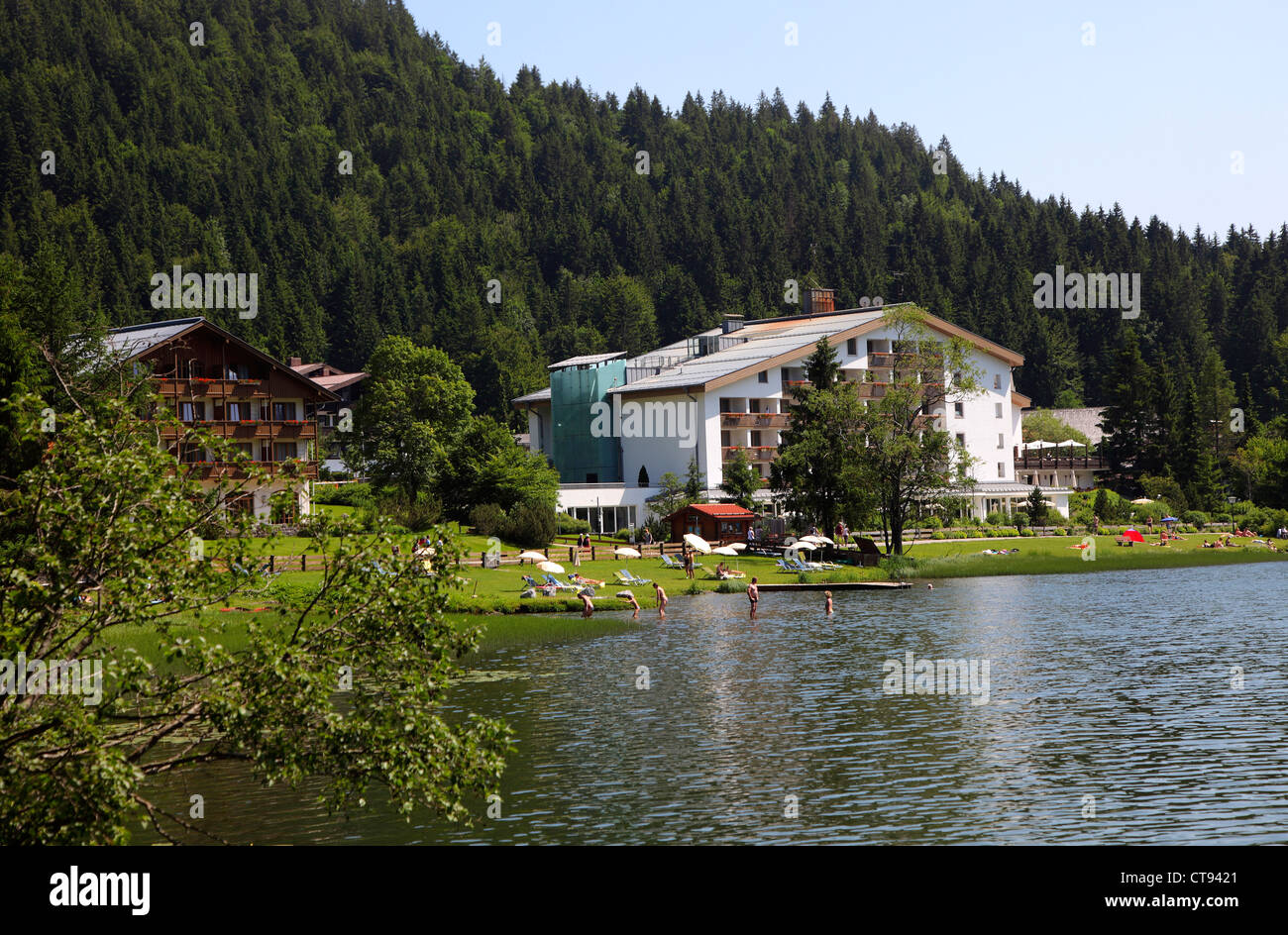Spitzingsee  lake. An alpine lake in the Bavarian alps. Stock Photo