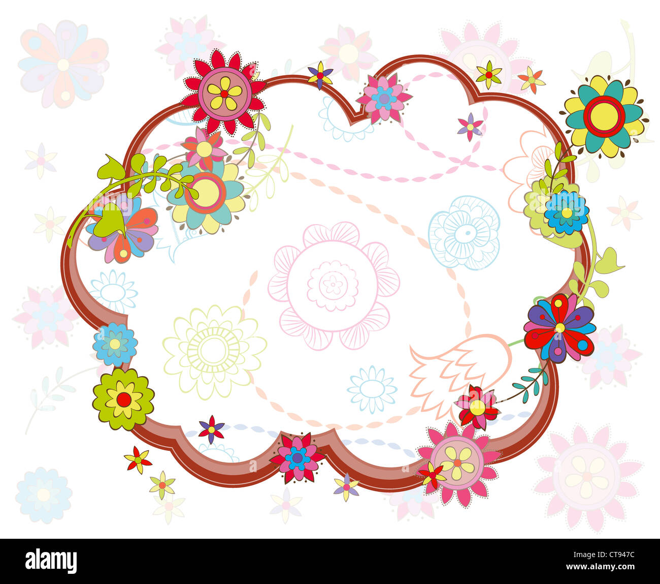 vector abstract floral frame Stock Photo - Alamy