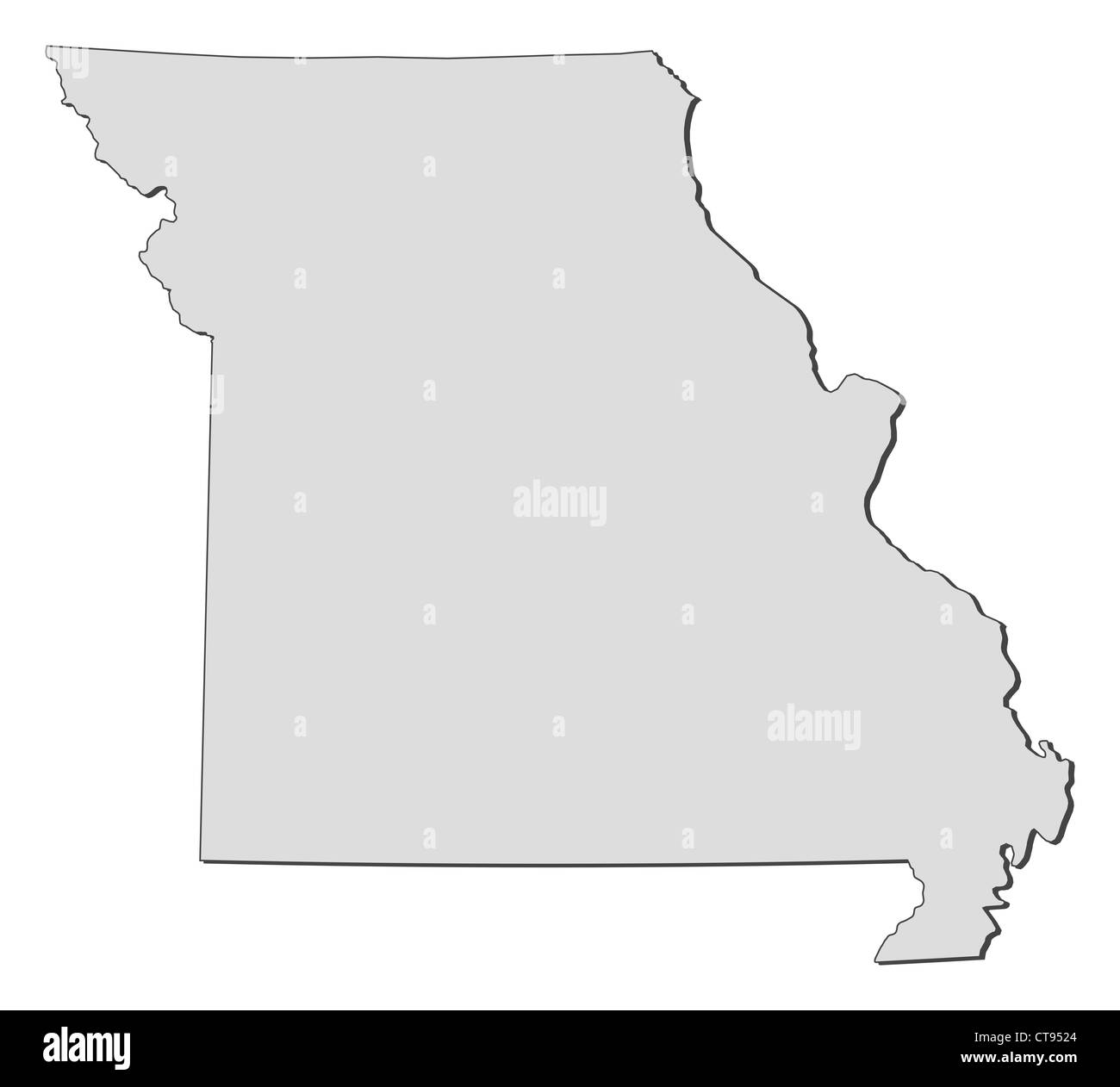 Map United Missouri Highlighted Hi Res Stock Photography And Images Alamy Map Of Missouri A State Of United States CT9524