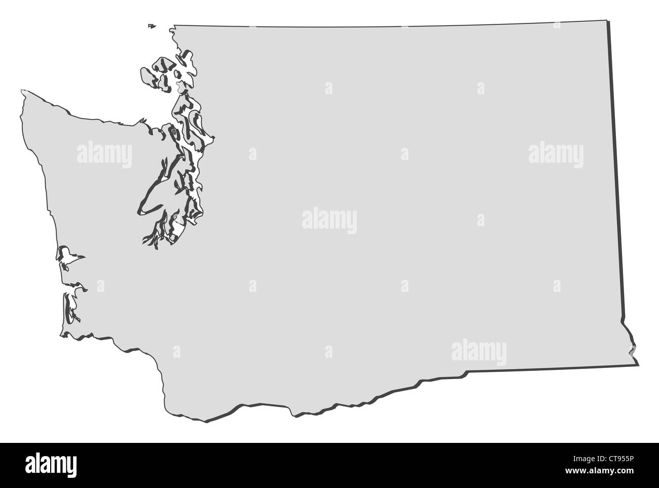 Map of Washington, a state of United States Stock Photo - Alamy