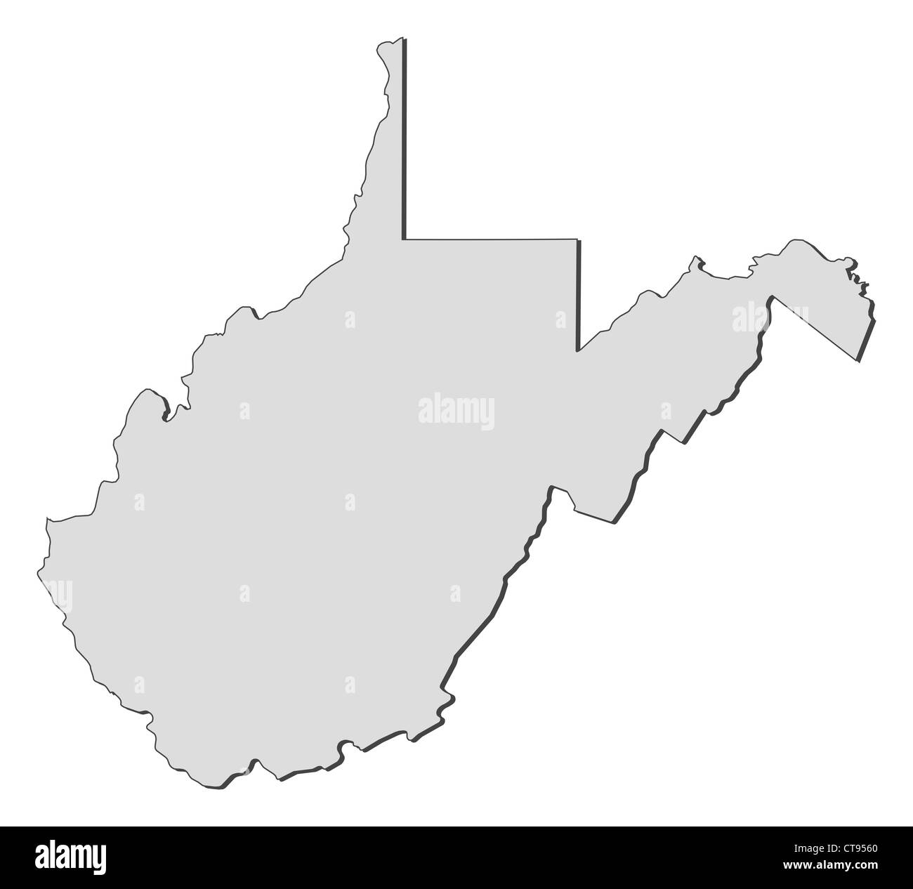 Map of West Virginia, a state of United States Stock Photo Alamy