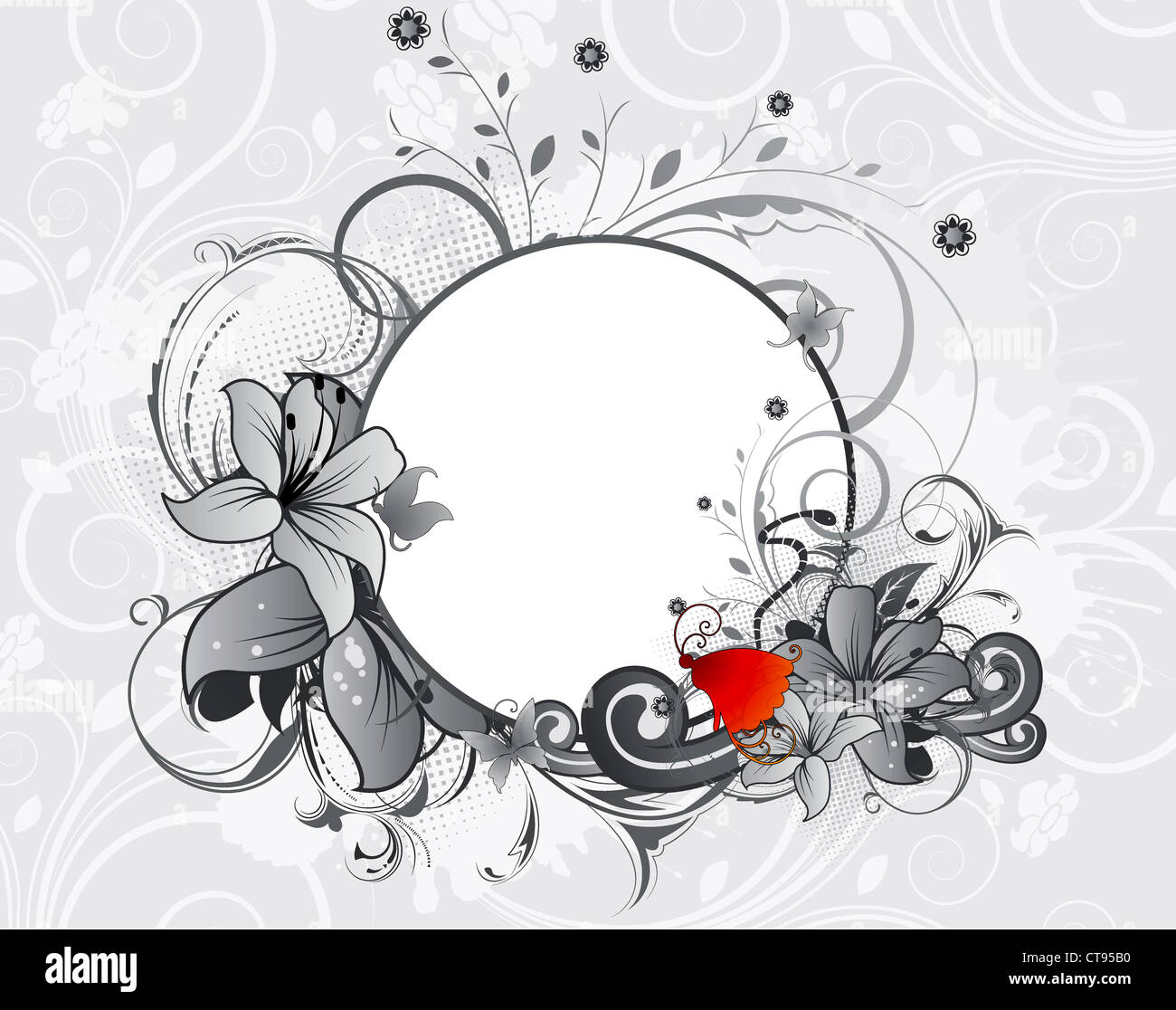 vector abstract floral frame Stock Photo - Alamy