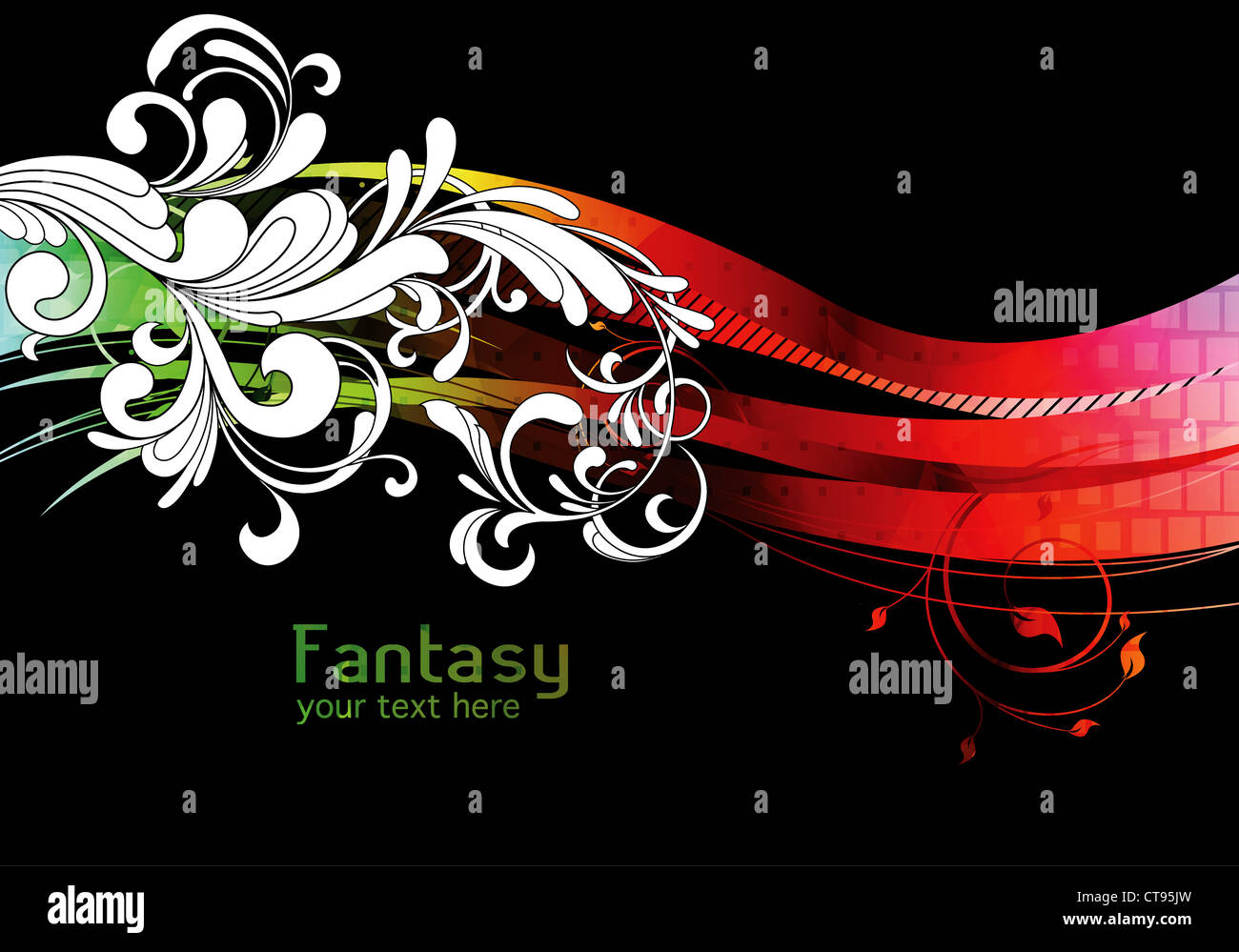 vector abstract background with floral Stock Photo - Alamy