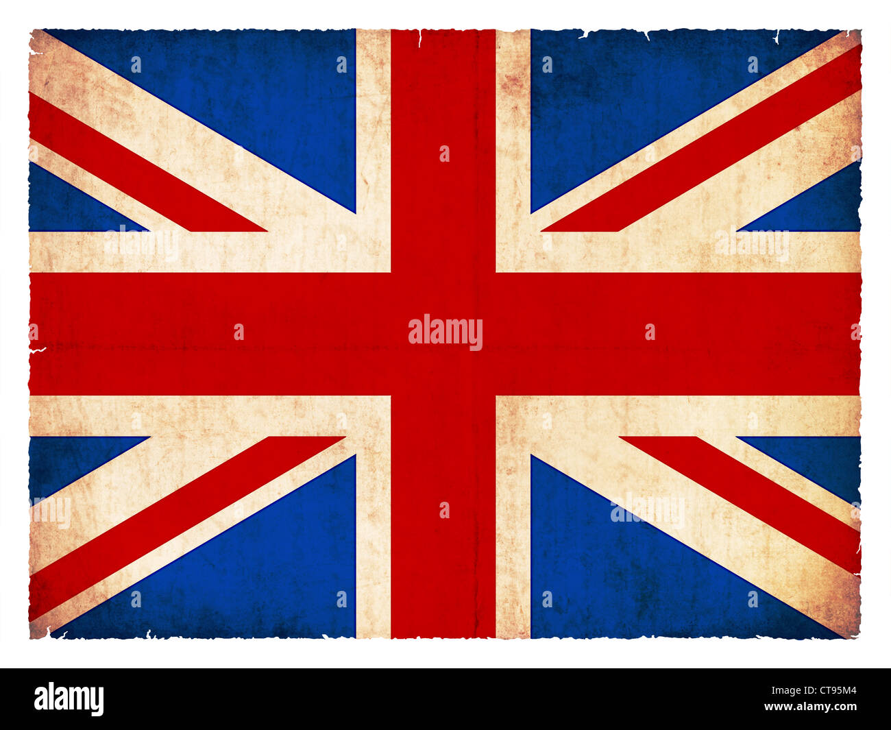 National Flag of Great Britain created in grunge style Stock Photo