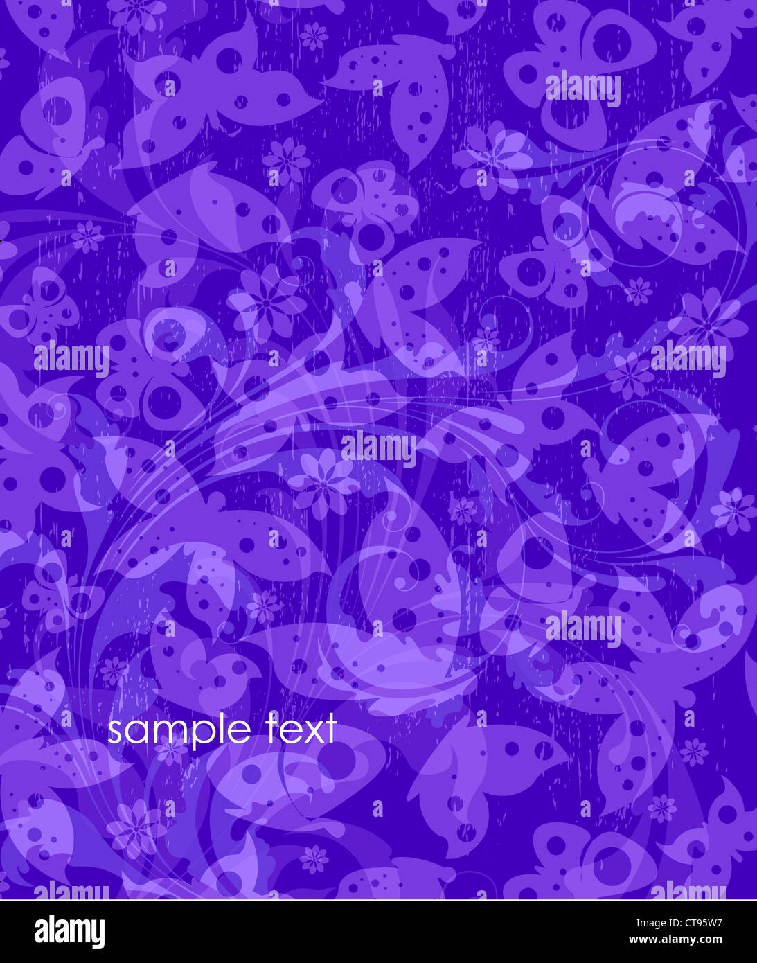 vector abstract floral background with butterflies Stock Photo - Alamy