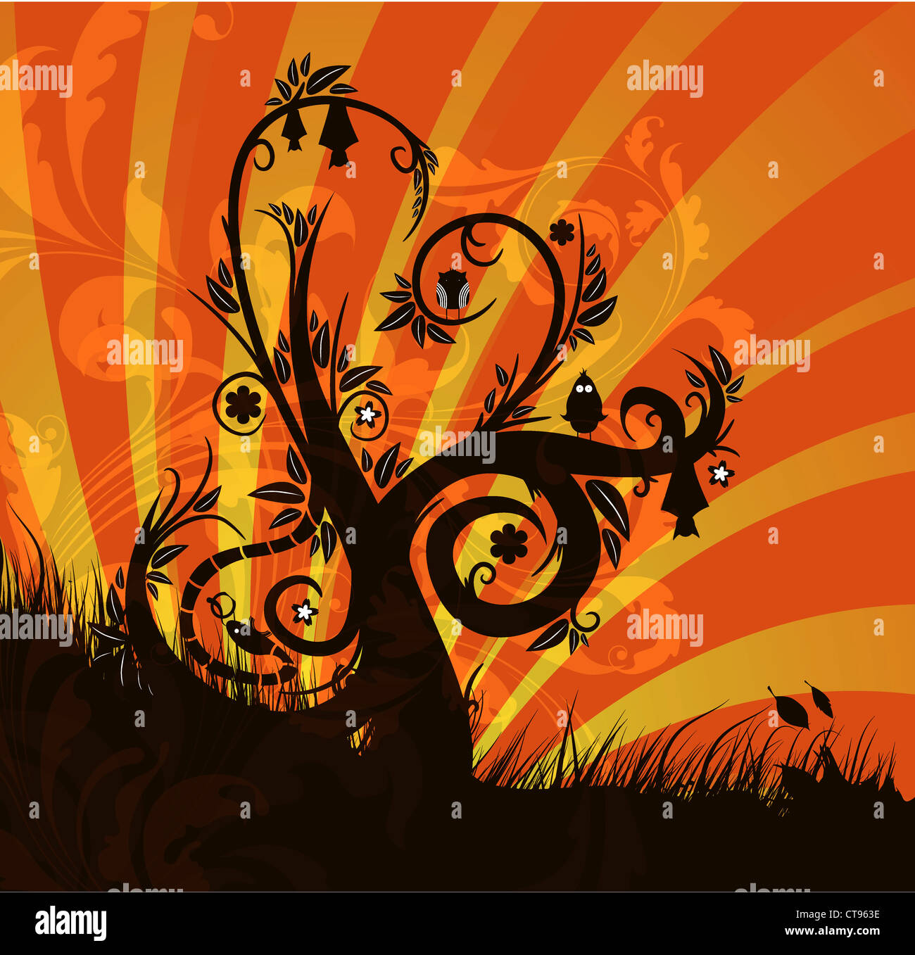 vector abstract floral background Stock Photo - Alamy