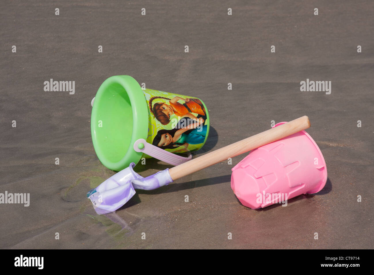 Sand Buckets and Shovel Stock Photo Alamy