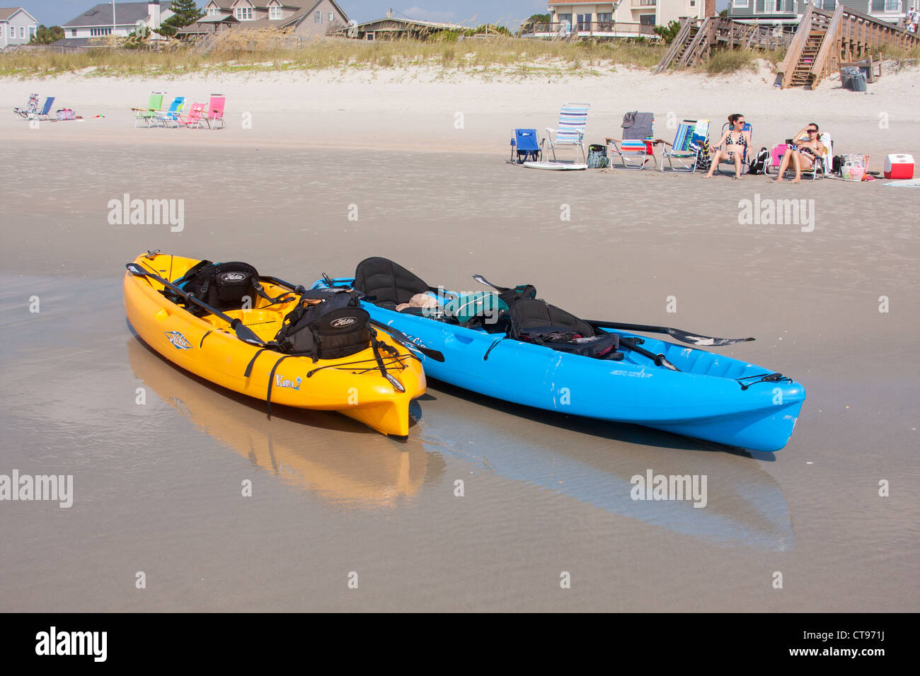Kayaks On The Beach Stock Photo Alamy