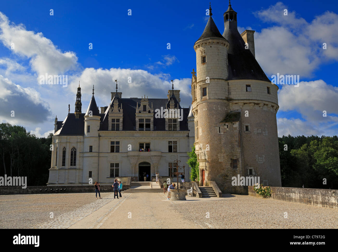 Chateau Chenonceau, Loire Valley, France. Sixteenth century Renaissance chateau on the River Cher. Stock Photo