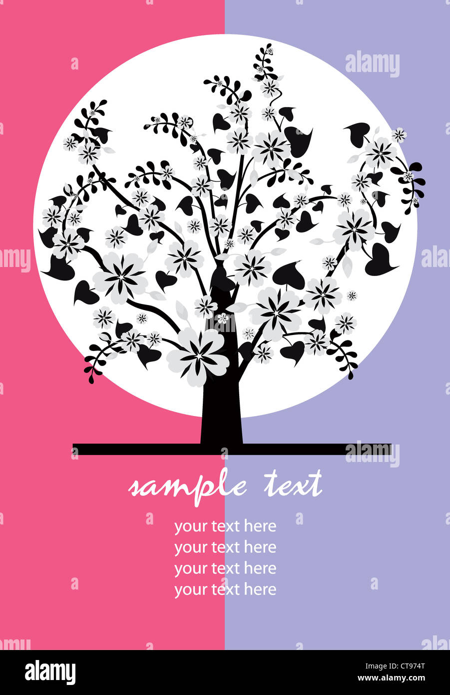 vector retro background with tree Stock Photo - Alamy