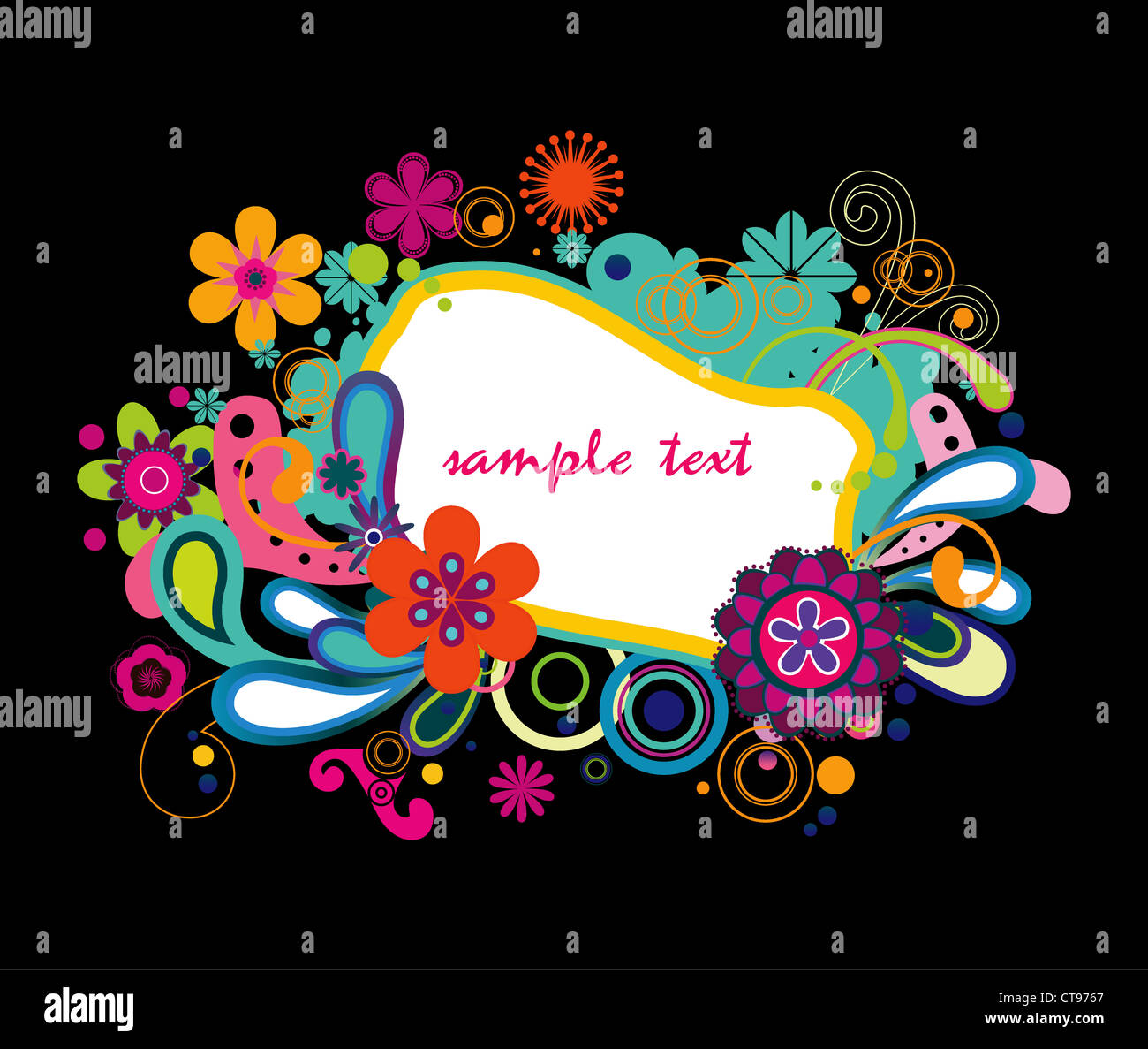 vector abstract floral frame Stock Photo - Alamy