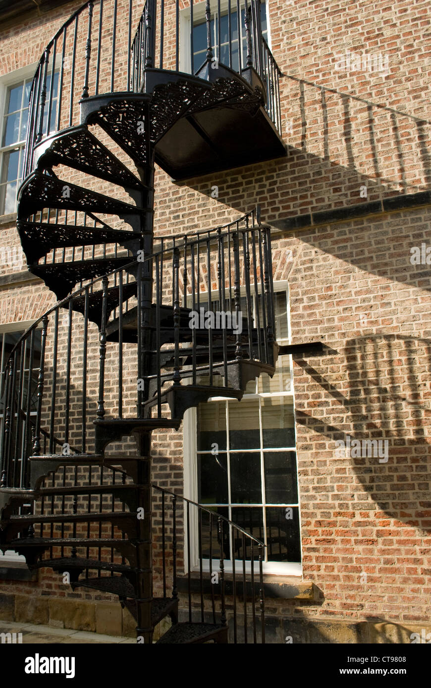 Spiral staircase fire escape Stock Photo - Alamy