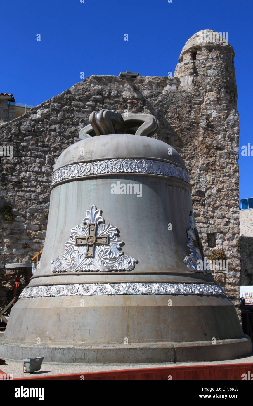 Montenegro Budva, Bell & Old town walls Stock Photo